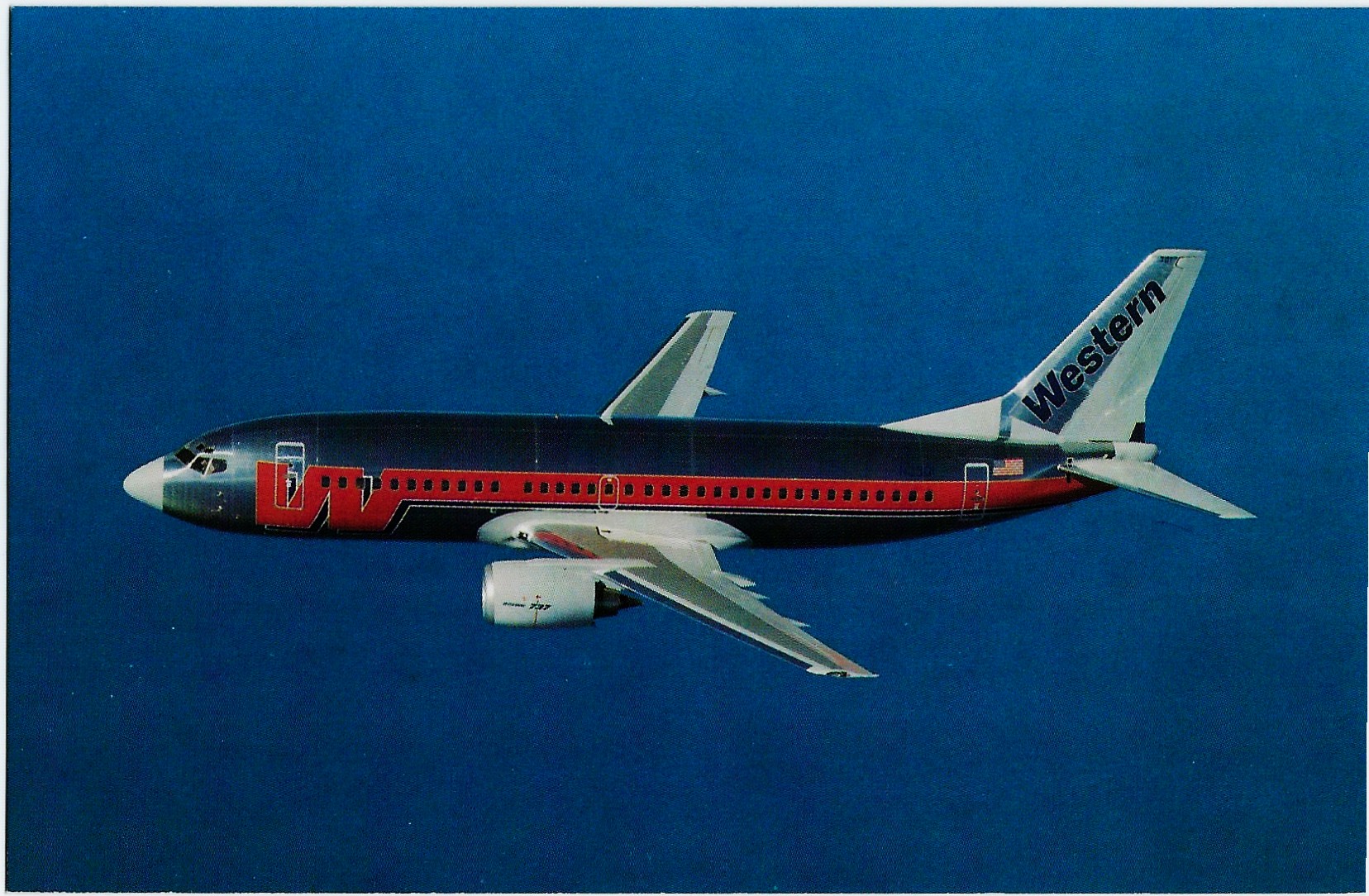 WESTERN AIRLINES Airplane Postcard N3301