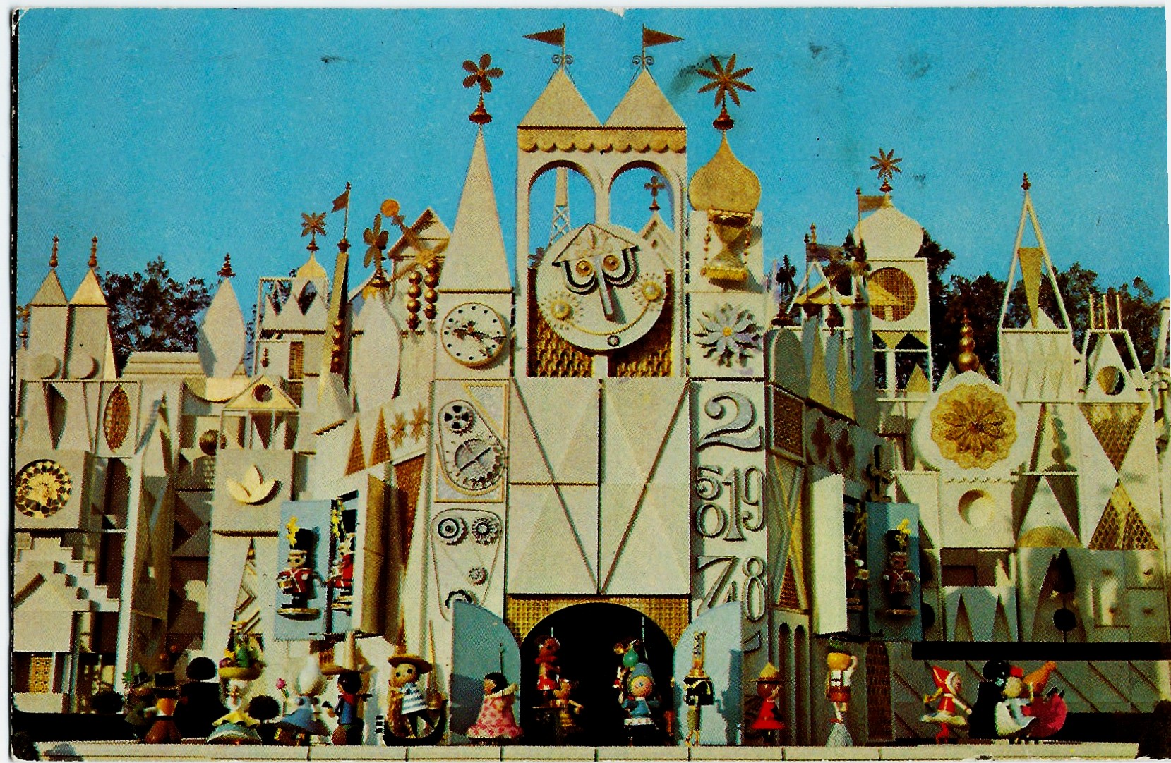 It's A Small World Disneyland Postcard Mailed 1975