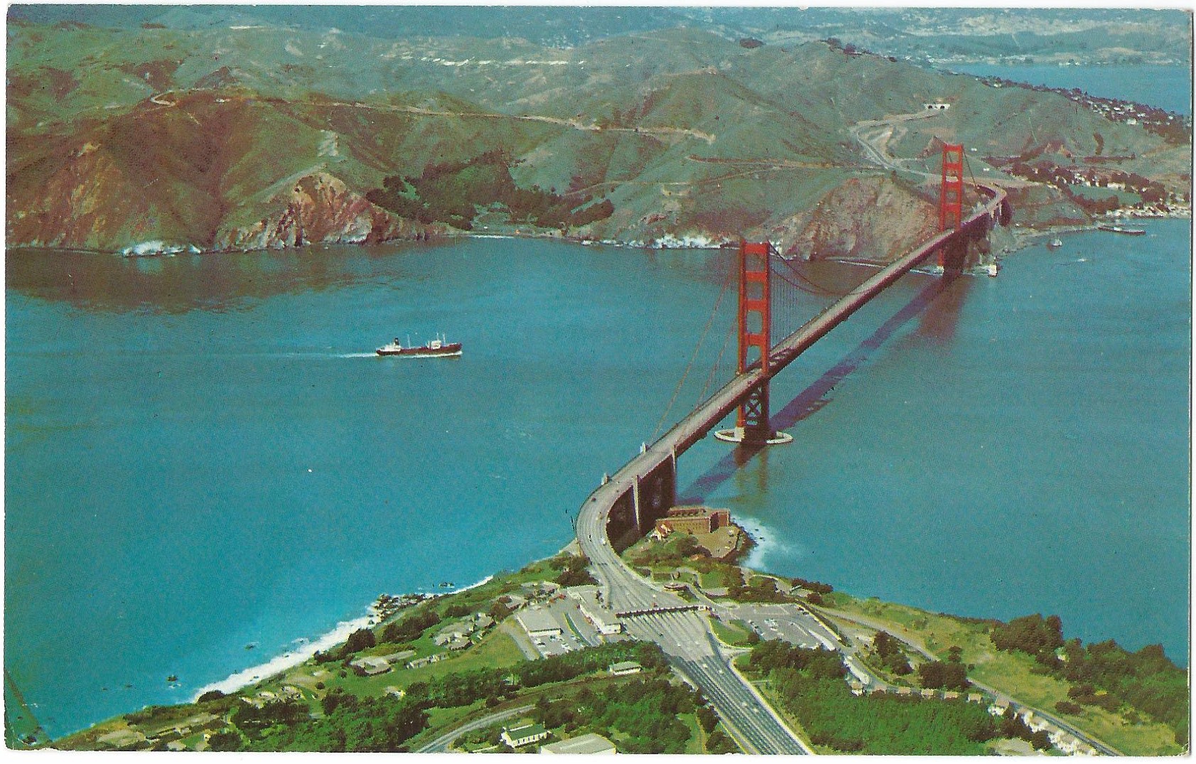 AERIAL VIEW OF THE GOLDEN GATE SAN FRANCISCO BAY BRIDGE C9232