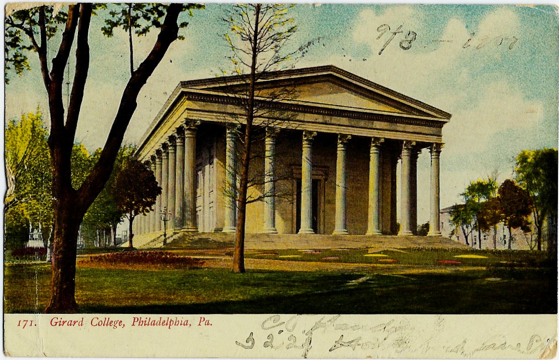 Girard College Philadelphia PA Postcard 171 Postmarked 1907