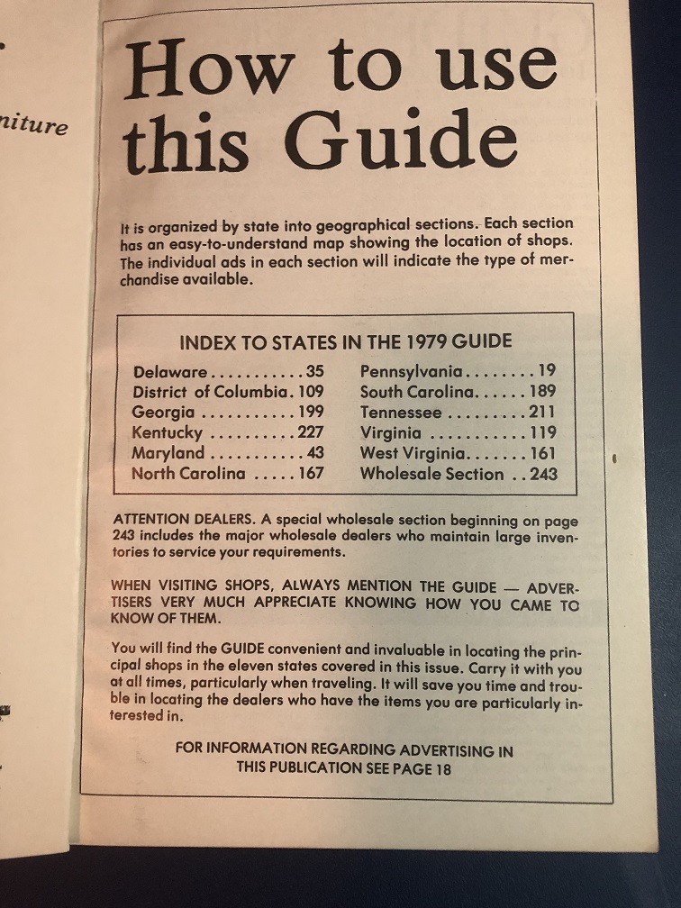 1979 Guide to Antique Shops