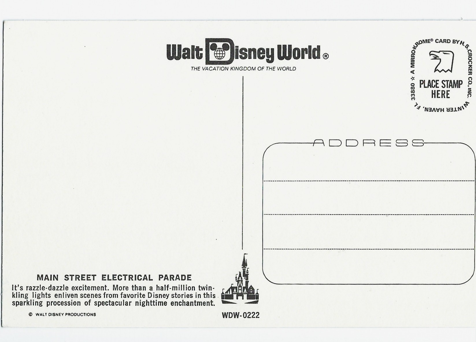 WALT DISNEY WORLD MAIN STREET ELECTIRCAL PARADE WDW-0222 - Click Image to Close