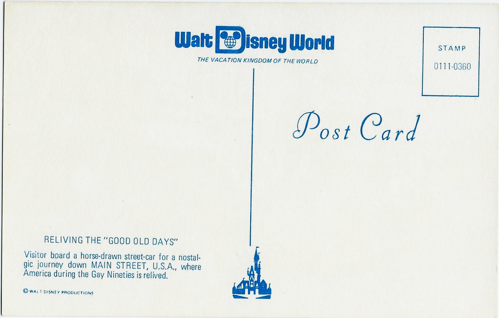 Walt Disney World Reliving the "Good Old Days" 0111-0360 - Click Image to Close