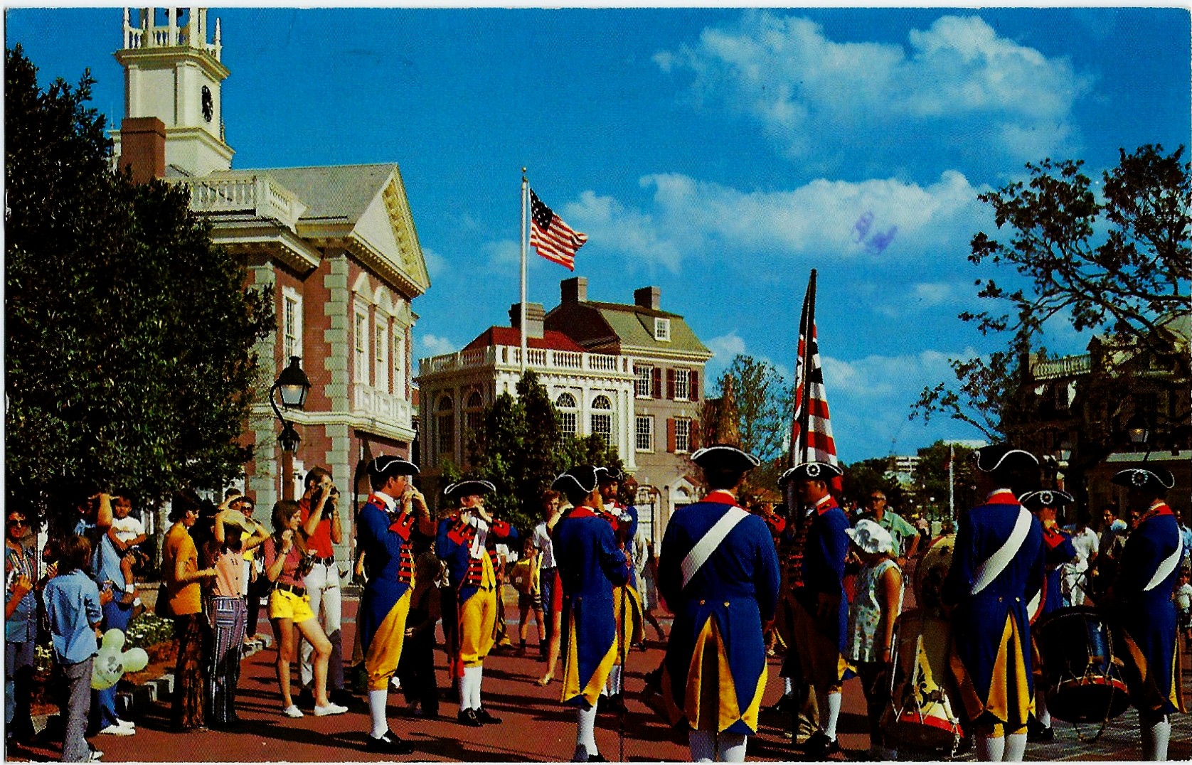 Liberty Square Fife and Drum Corps Walt Disney World Postcard - Click Image to Close