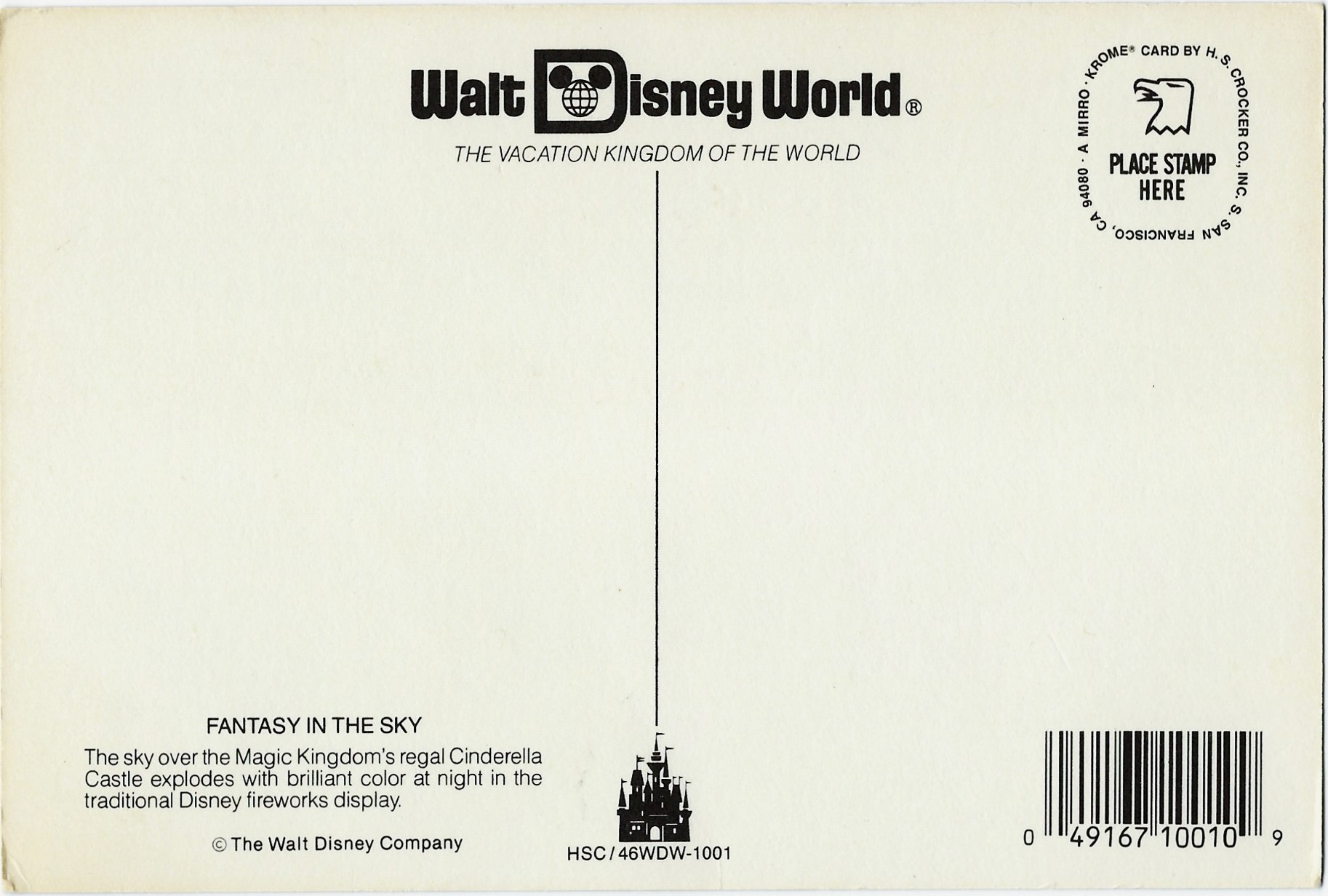 Walt Disney World Fireworks Fantasy in the Sky Postcard