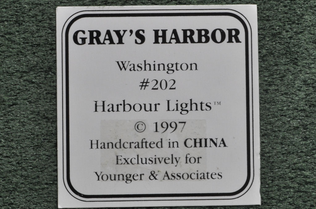 Gray's Harbor, WA Lighthouse HL202 #4492/9500 1997 Harbour Light