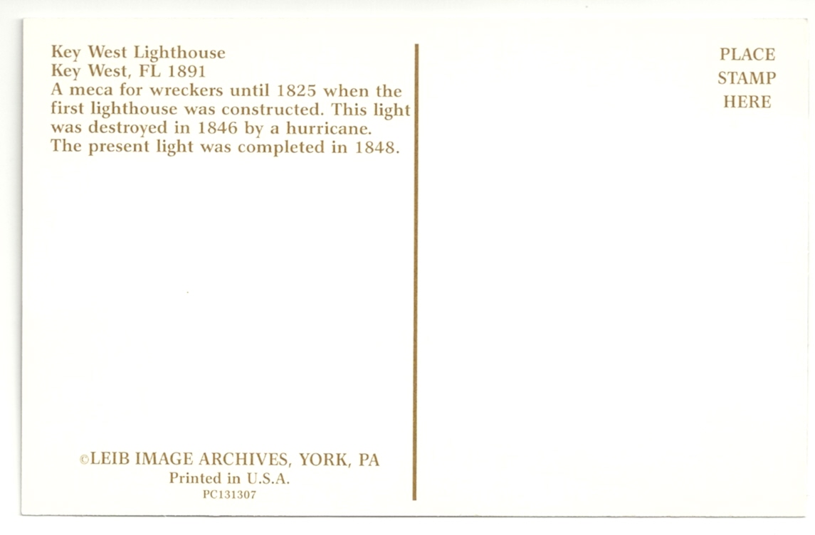 Key West (FL) Lighthouse Postcard - Click Image to Close