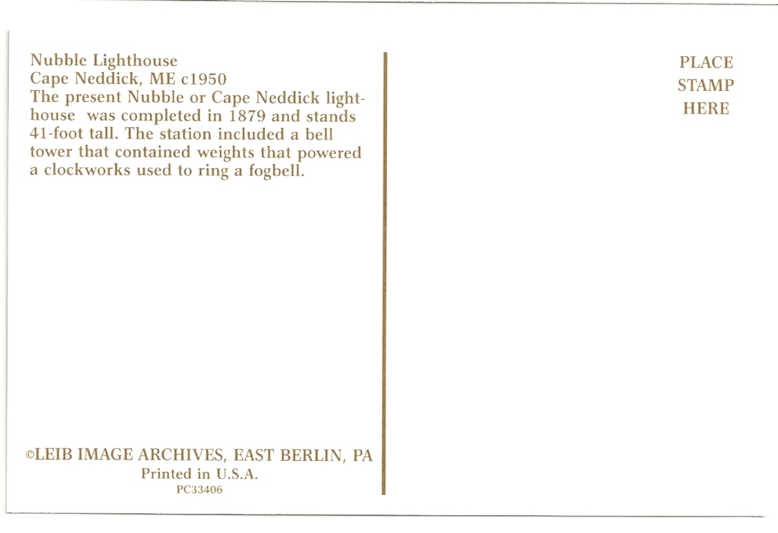 Cape Neddick (Nubble) Lighthouse Postcard (ME) - Click Image to Close