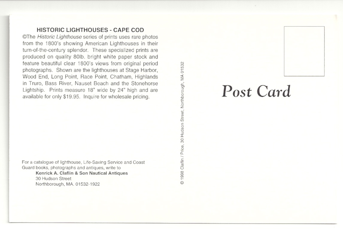 Historic Cape Cod (MA) Lighthouses Postcard