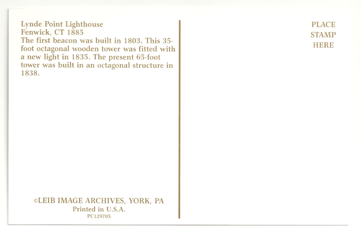 Lynde Point Lighthouse Postcard (CT)