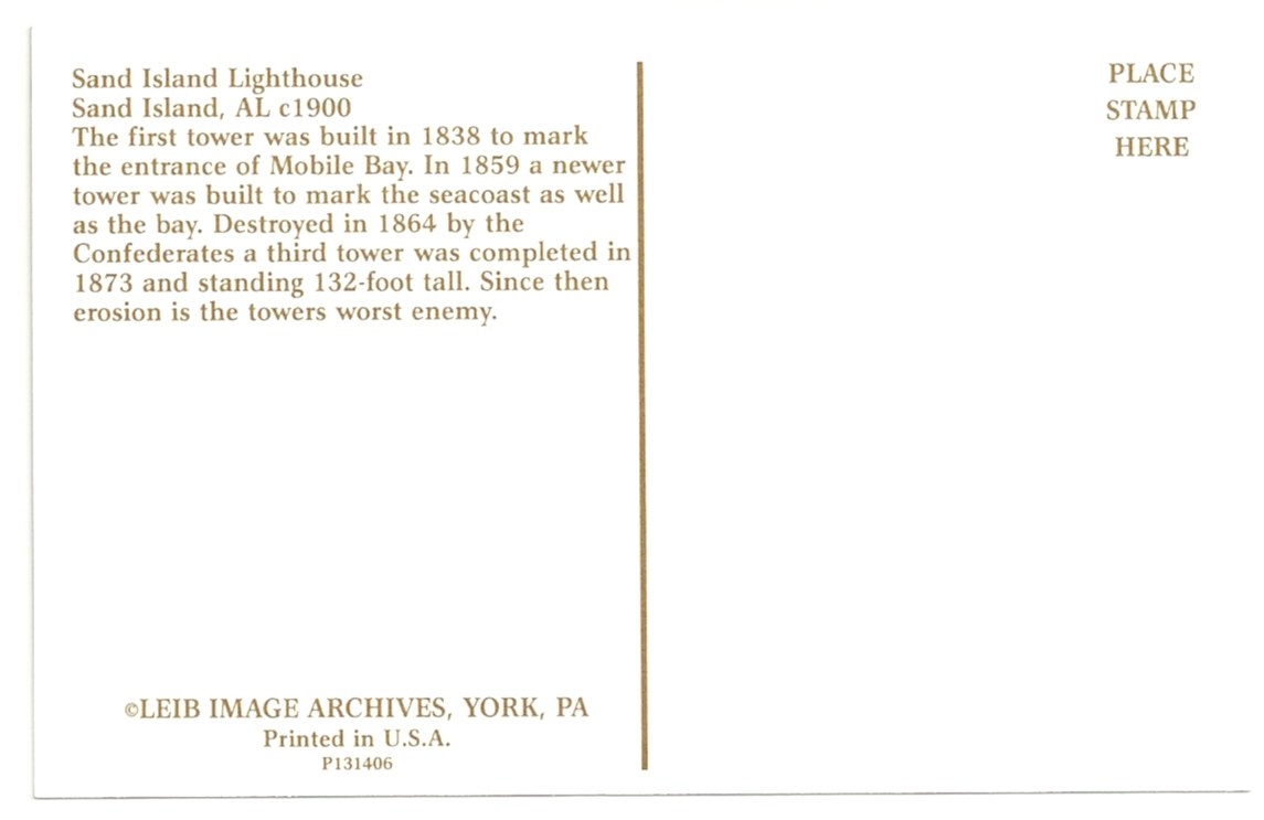 Sand Island Lighthouse Postcard (AL)