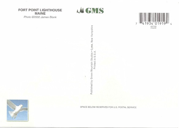 Fort Point Lighthouse Postcard 42759 (ME) - Click Image to Close