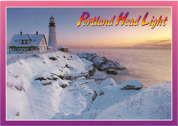 Snow Covered Portland Head Lighthouse Postcard MS 960 (ME)