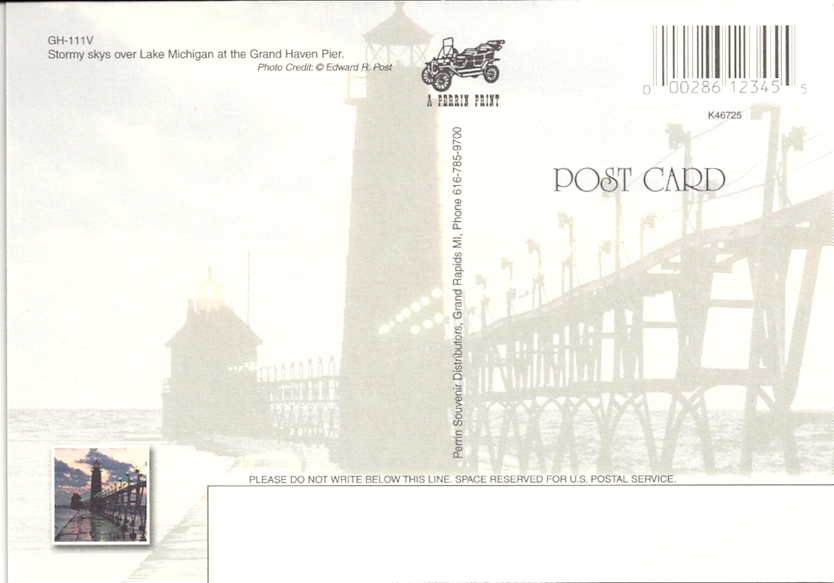 Grand Haven Pier Lighthouses Postcard GH-111V (MI) - Click Image to Close