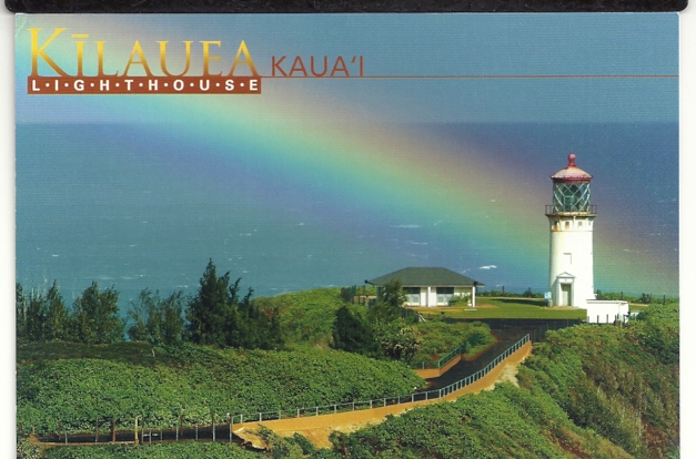 Kilauea Lighthouse & Rainbow Postcard (HI)