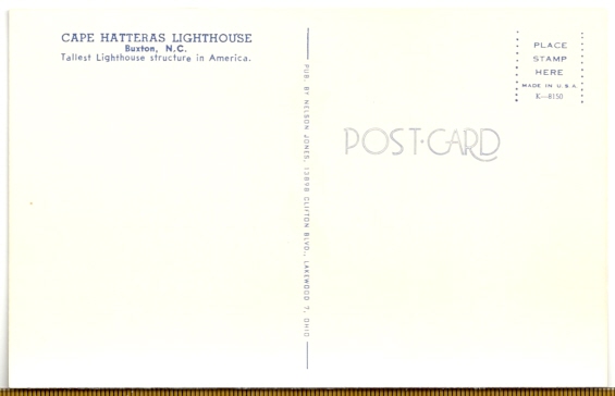 Cape Hatteras Lighthouse Postcard K-8150 (NC)