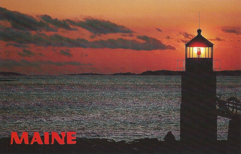 Marshall Point Lighthouse at Sunset Postcard H-286 (ME) - Click Image to Close