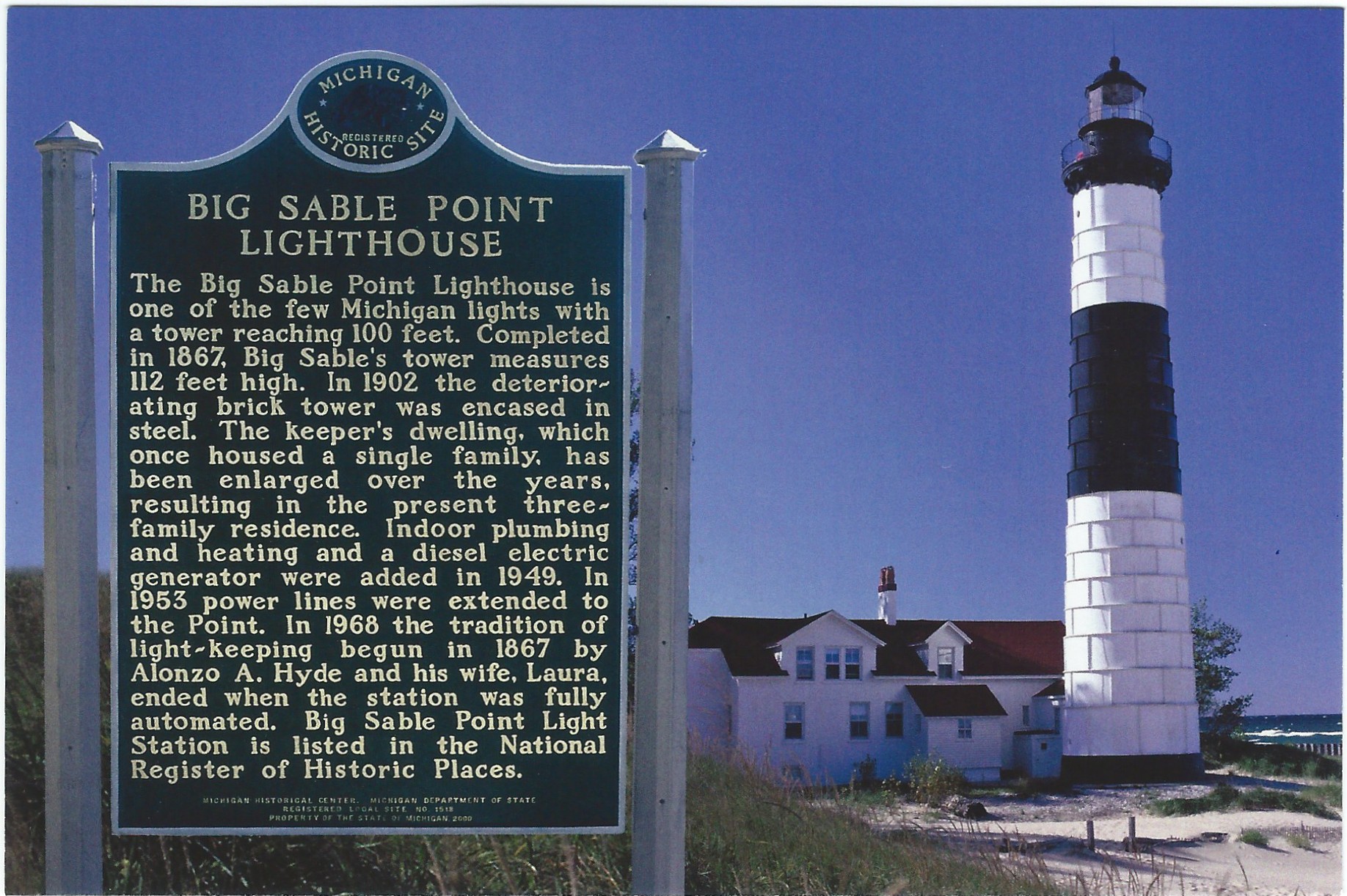 Big Sable Point Lighthouse Postcard 12037s (MI) - Click Image to Close