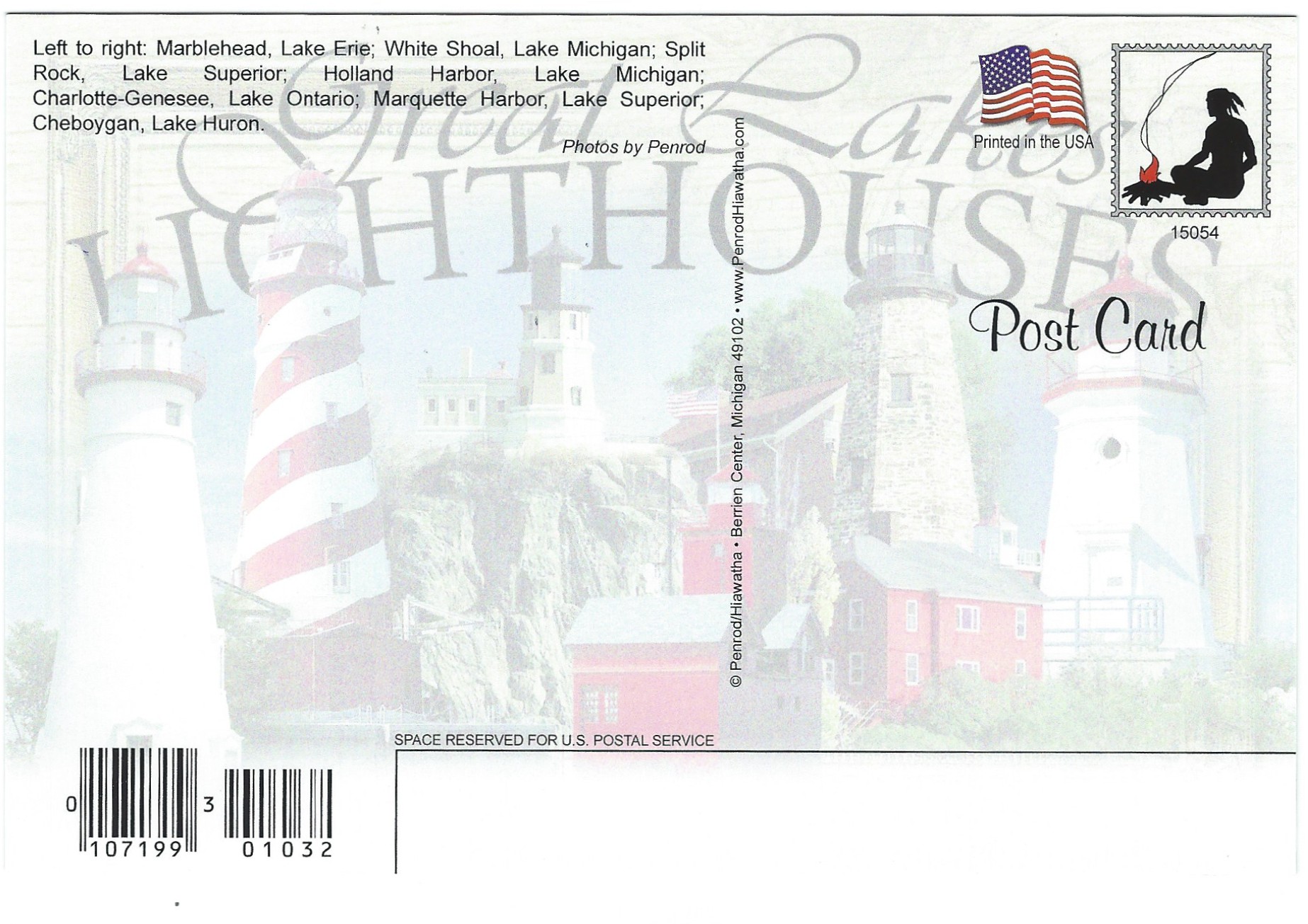 Great Lakes Lighthouses Postcard 15054