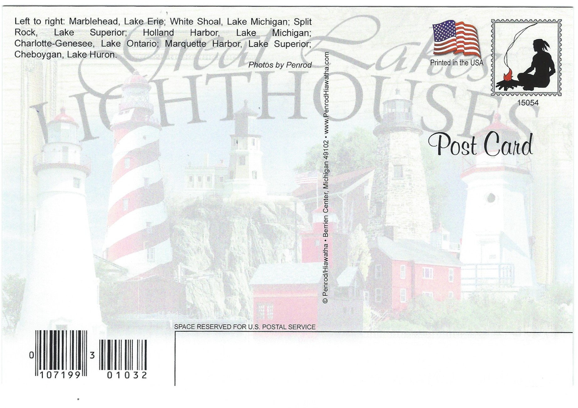 Great Lakes Lighthouses Postcard 15054 - Click Image to Close