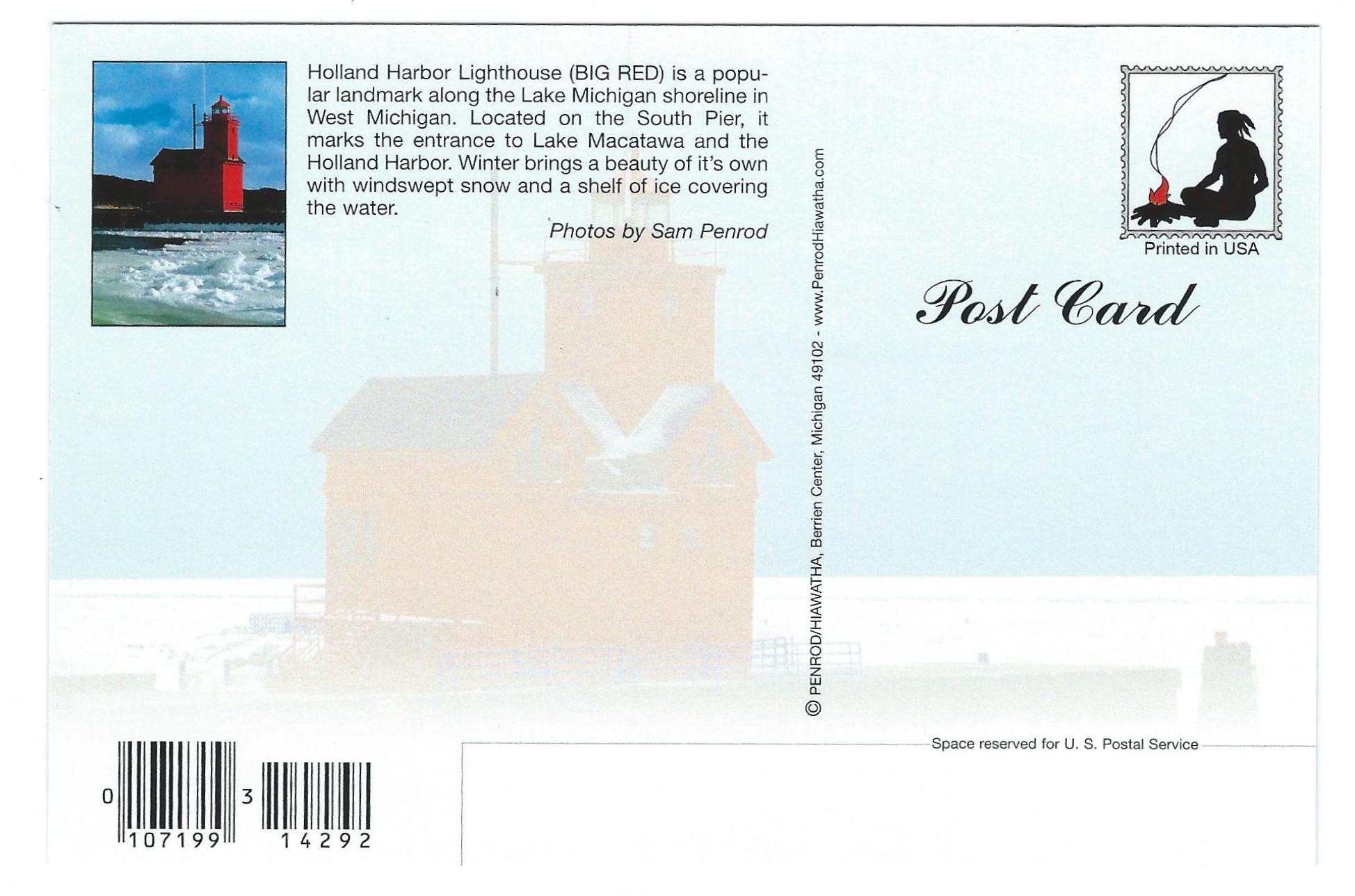 Holland Harbor Lighthouse (BIG RED) Postcard (MI) - Click Image to Close