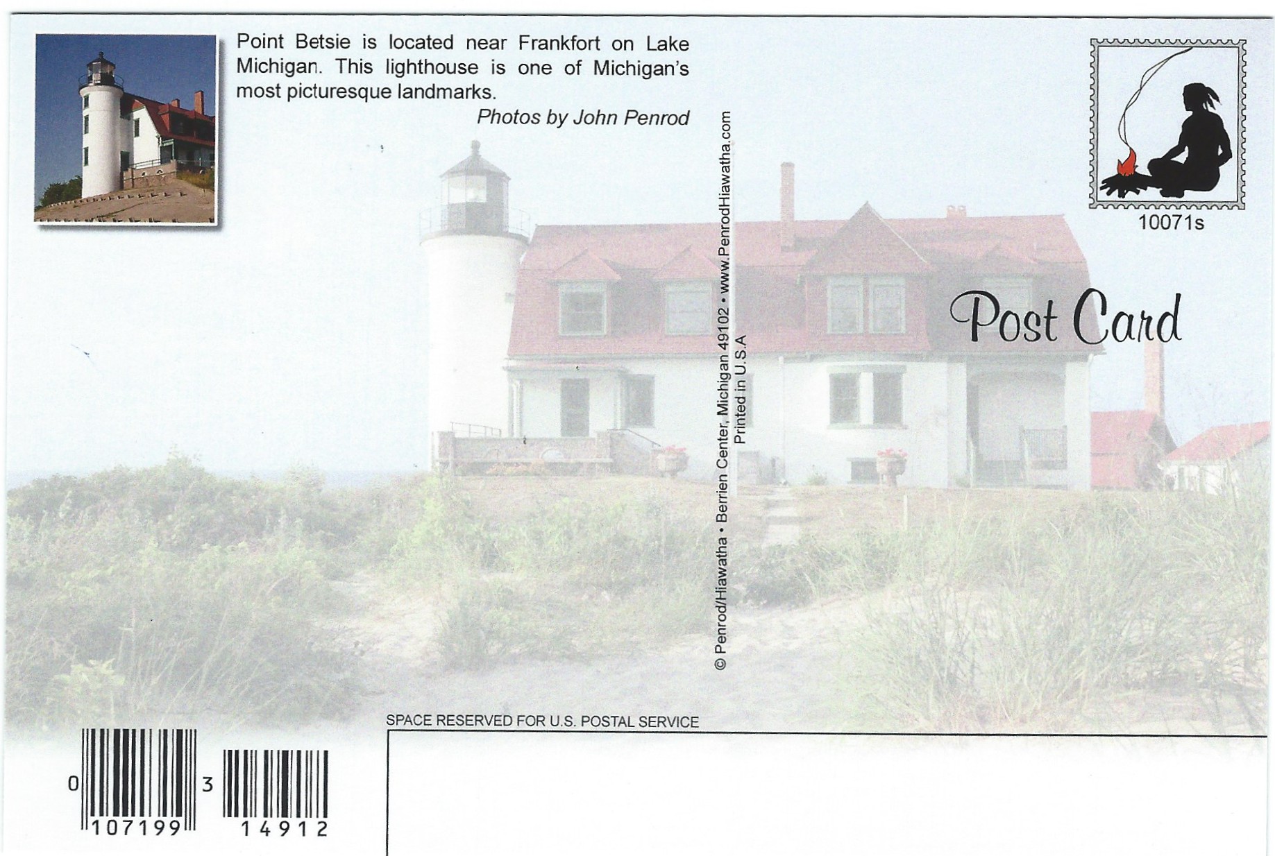 Point Betsie Lighthouse Postcard 10071s (MI)