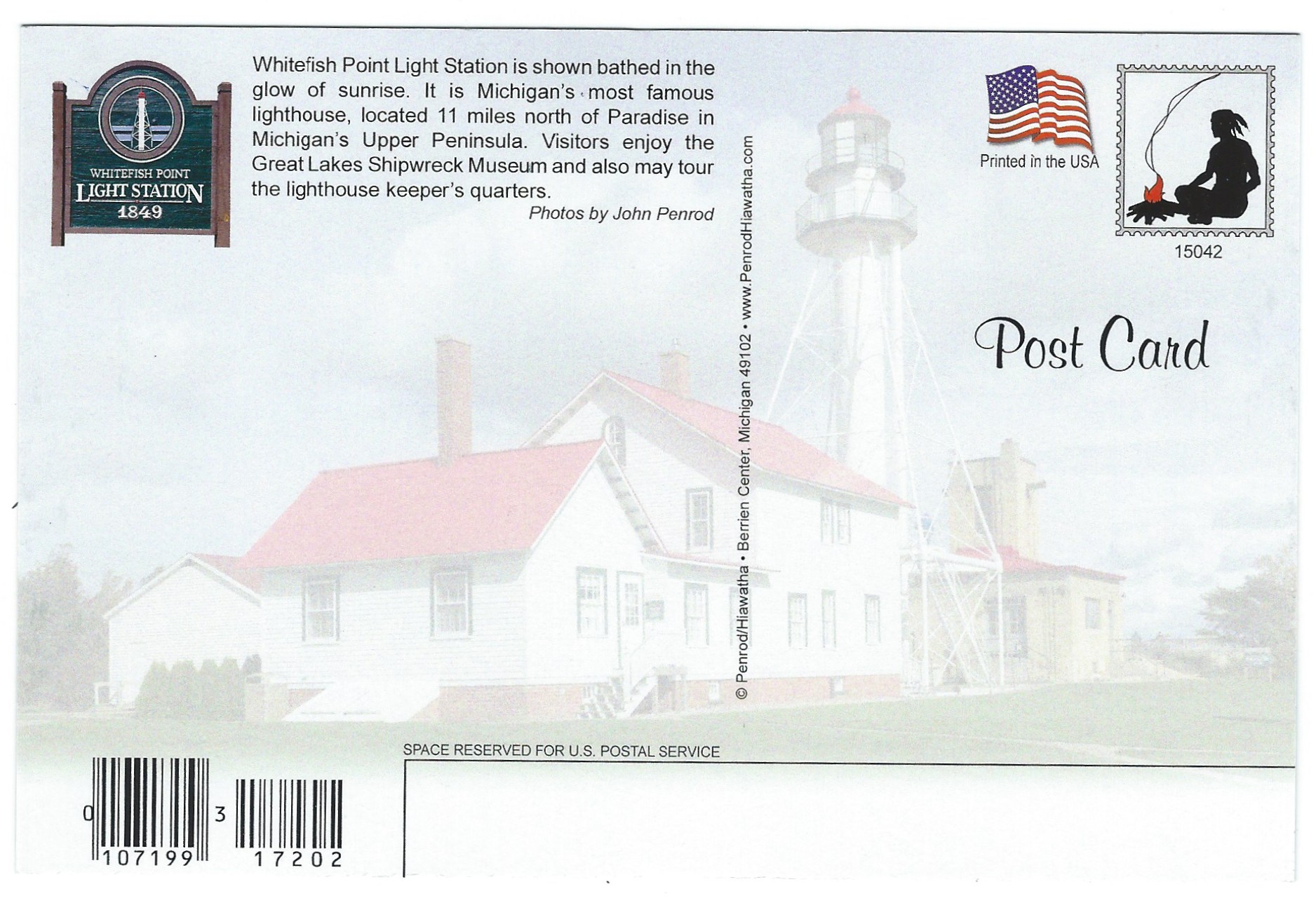 Whitefish Point Light Station Postcard 15042 (MI)