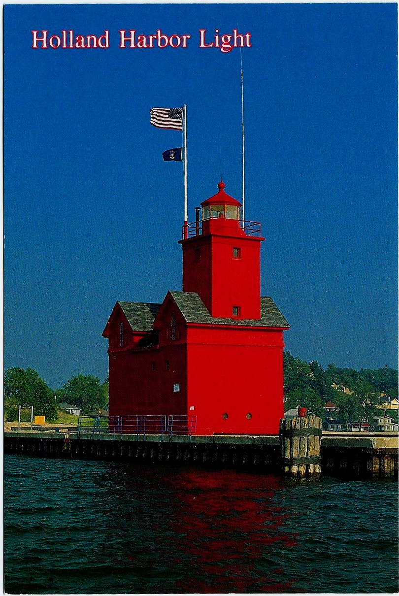 Holland Harbor "Big Red" Lighthouse Postcard 4266