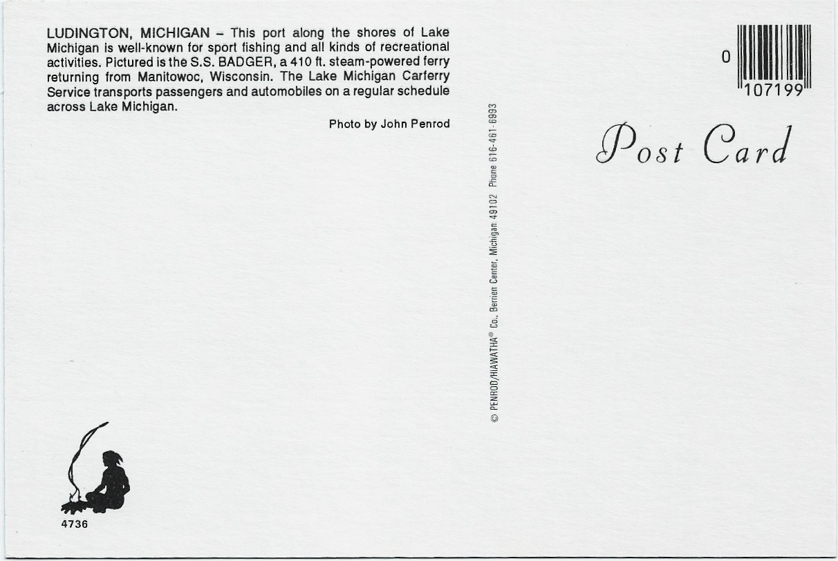 Ludington Harbor Lighthouse Postcard 4736