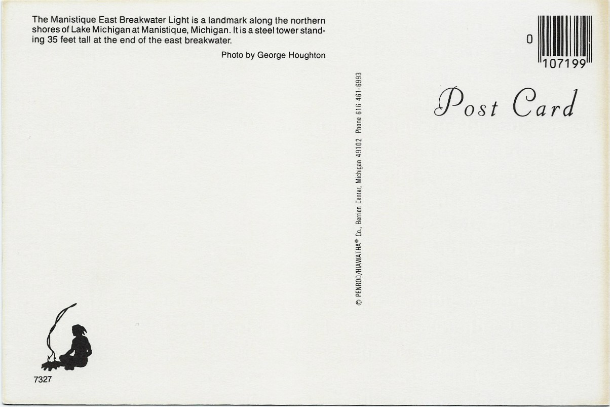 Manistique Lighthouse Postcard 7327 - Click Image to Close