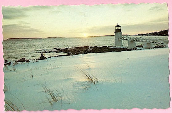 Winter Sunset - Marshall Point Lighthouse Postcard M1044 (ME) Winter Sunset - Marshall Point Lighthouse Postcard M1044 (ME)