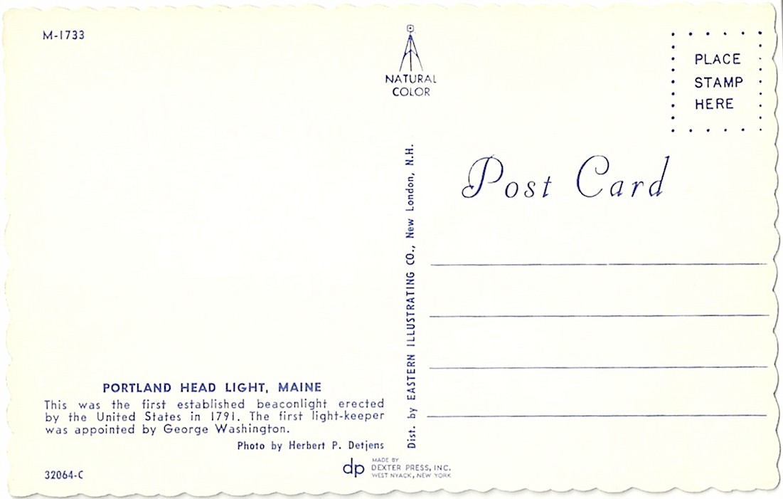 PORTLAND HEAD LIGHT LIGHTHOUSE MAINE POSTCARD M-1733 - Click Image to Close