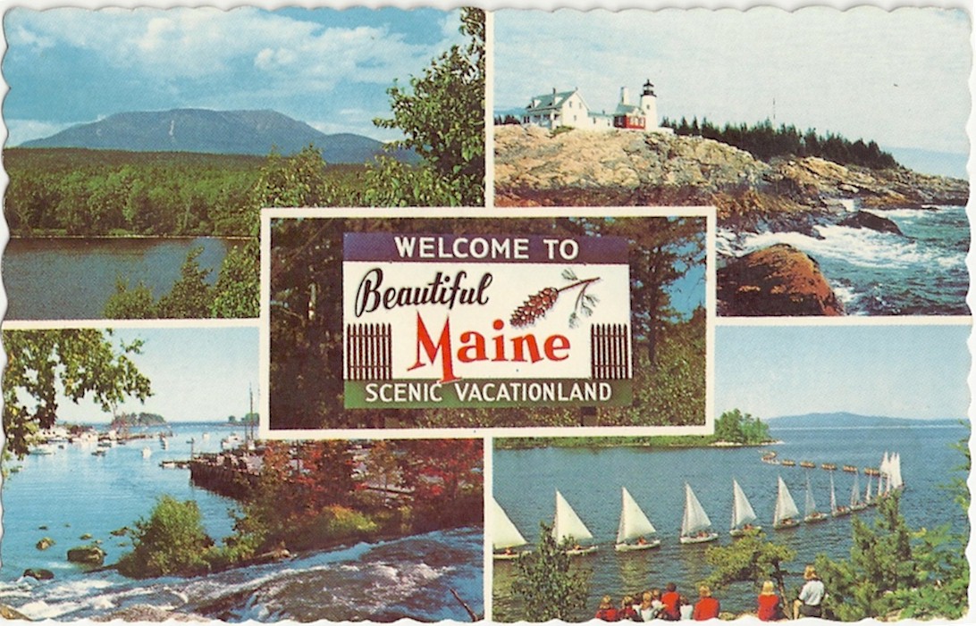 WELCOME TO BEAUTIFUL MAINE POSTCARD M-1090 & 32093- (ME) - Click Image to Close