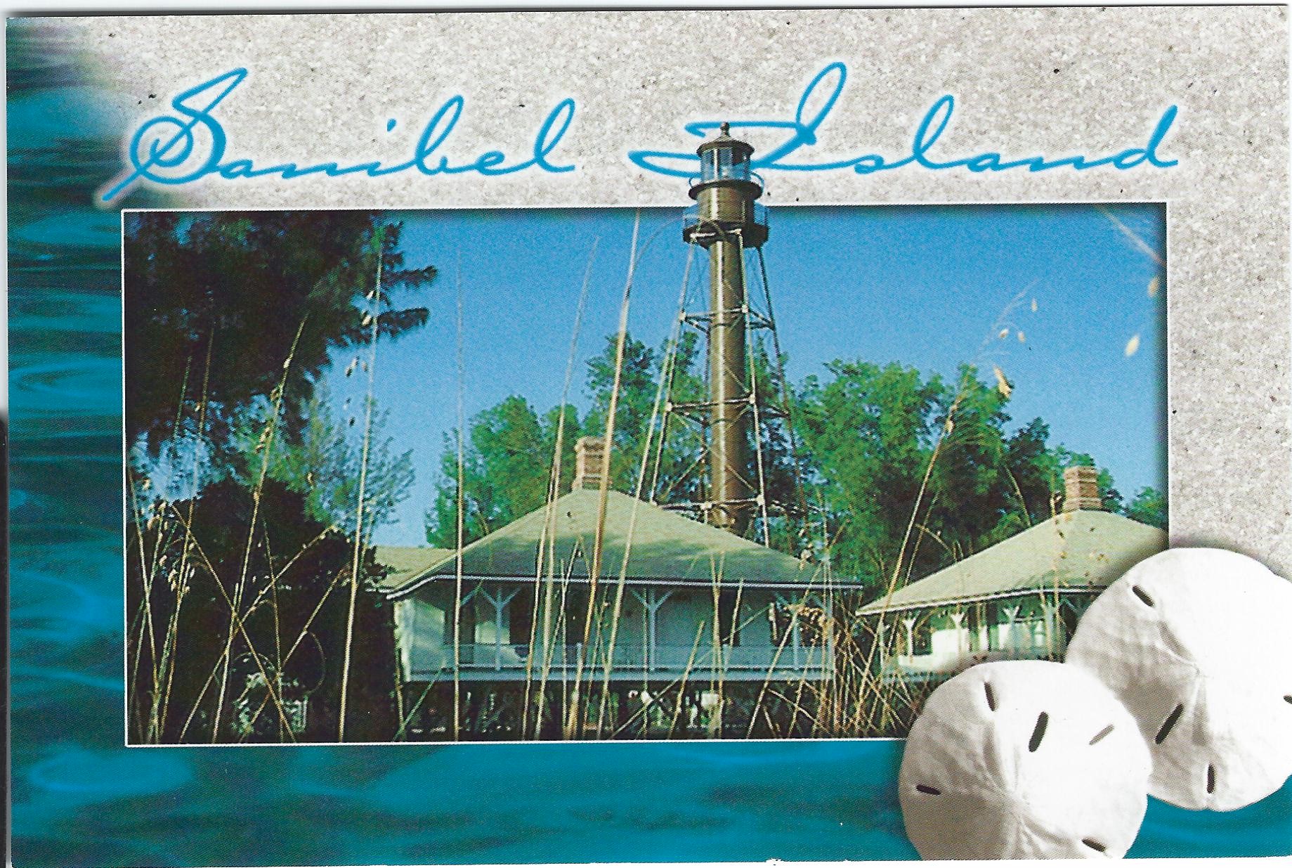 SANIBEL ISLAND LIGHTHOUSE SAND DOLLAR FLORIDA POSTCARD SCP-018