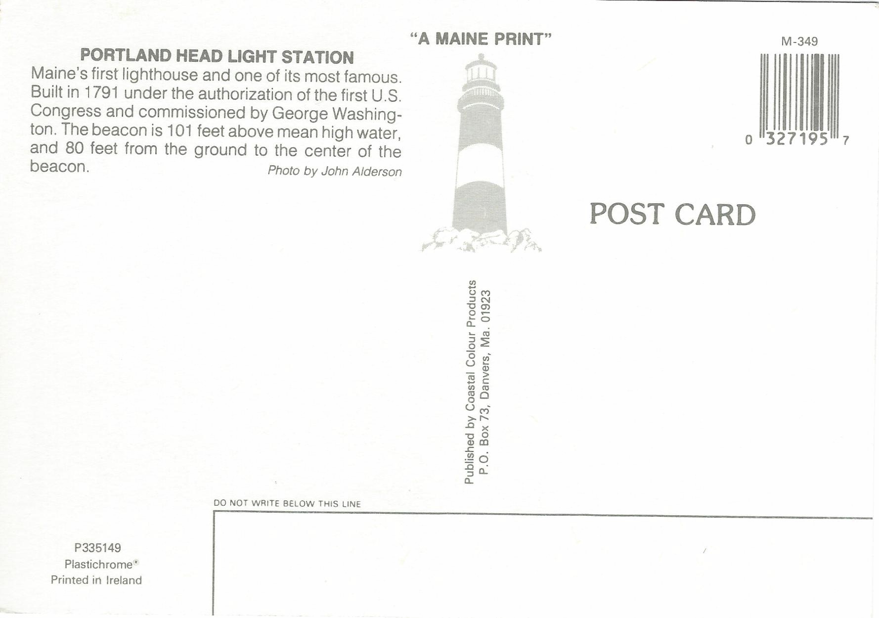 PORTLAND HEAD LIGHT STATION LIGHTHOUSE MAINE POSTCARD P335149 M- - Click Image to Close