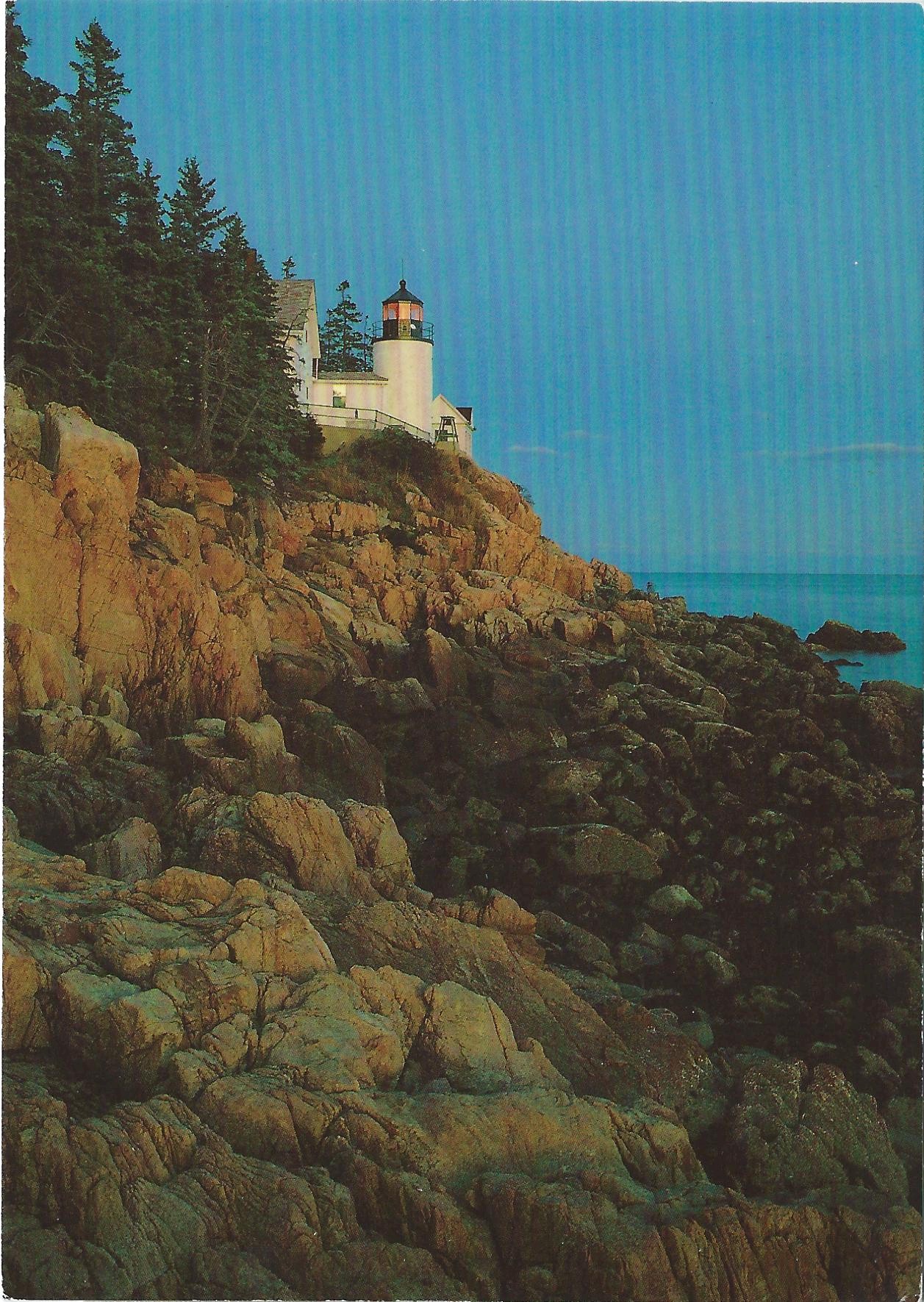 BASS HARBOR LIGHTHOUSE MOUNT DESERT ISLAND MAINE POSTCARD S-1054