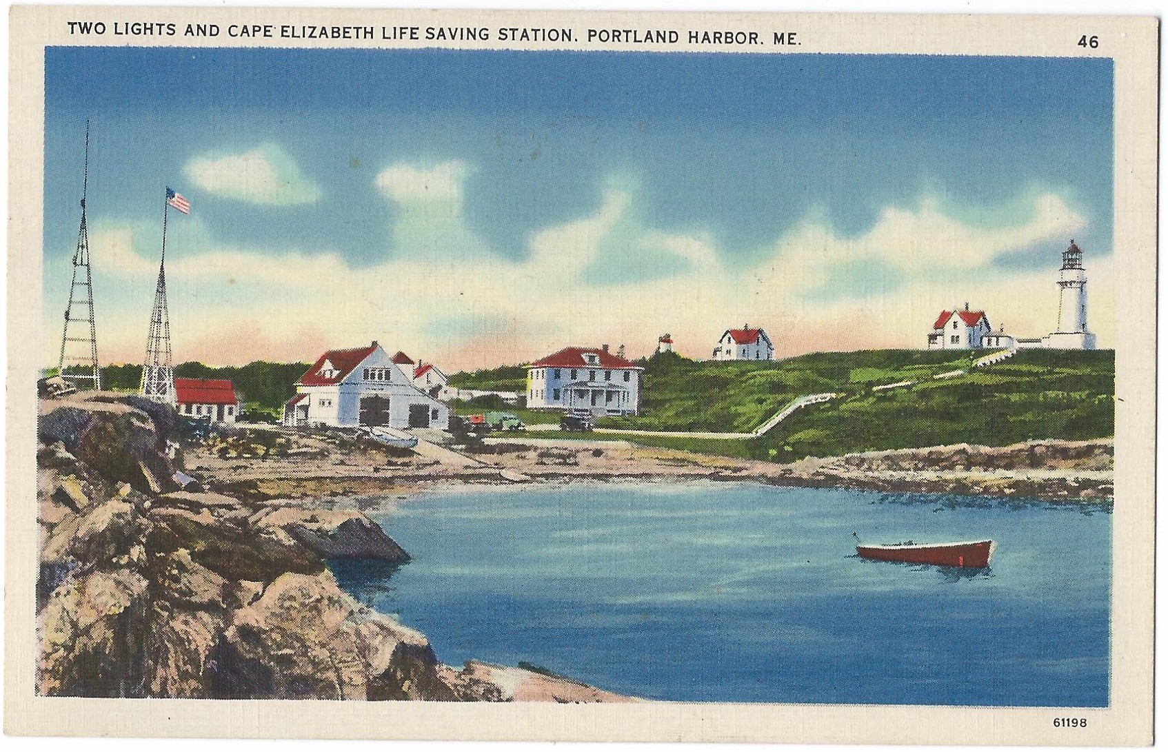 TWO LIGHTS & CAPE ELIZABETH LIFE SAVING STATION Postcard 46 - Click Image to Close