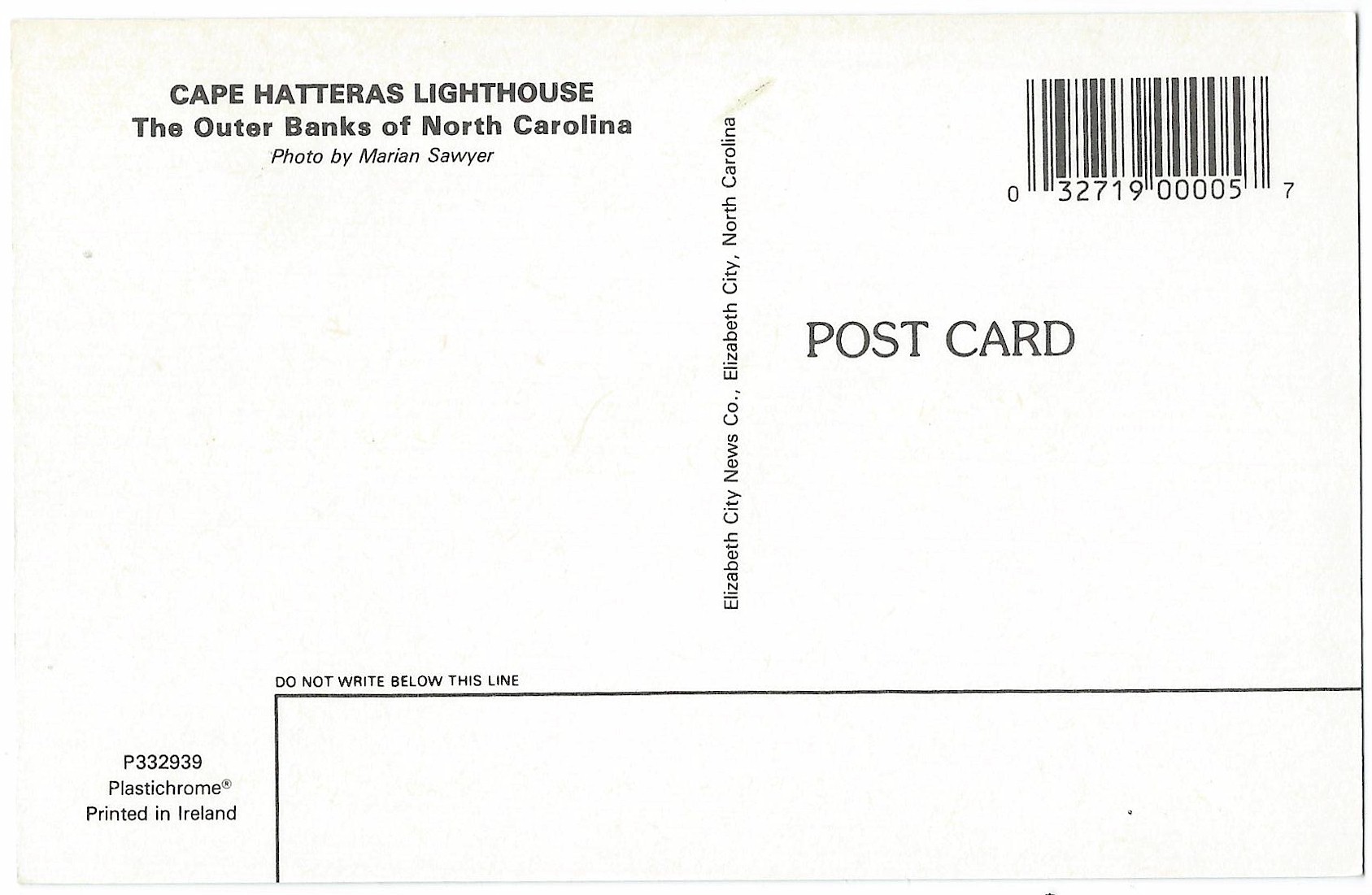 CAPE HATTERAS LIGHTHOUSE POSTCARD P332939 (NC)