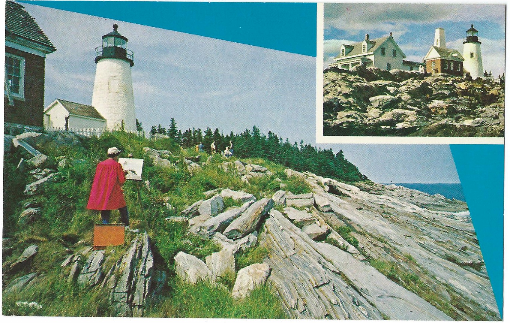 PEMAQUID LIGHT PEMAQUID MAINE POSTCARD C25058 ME1471 (ME)