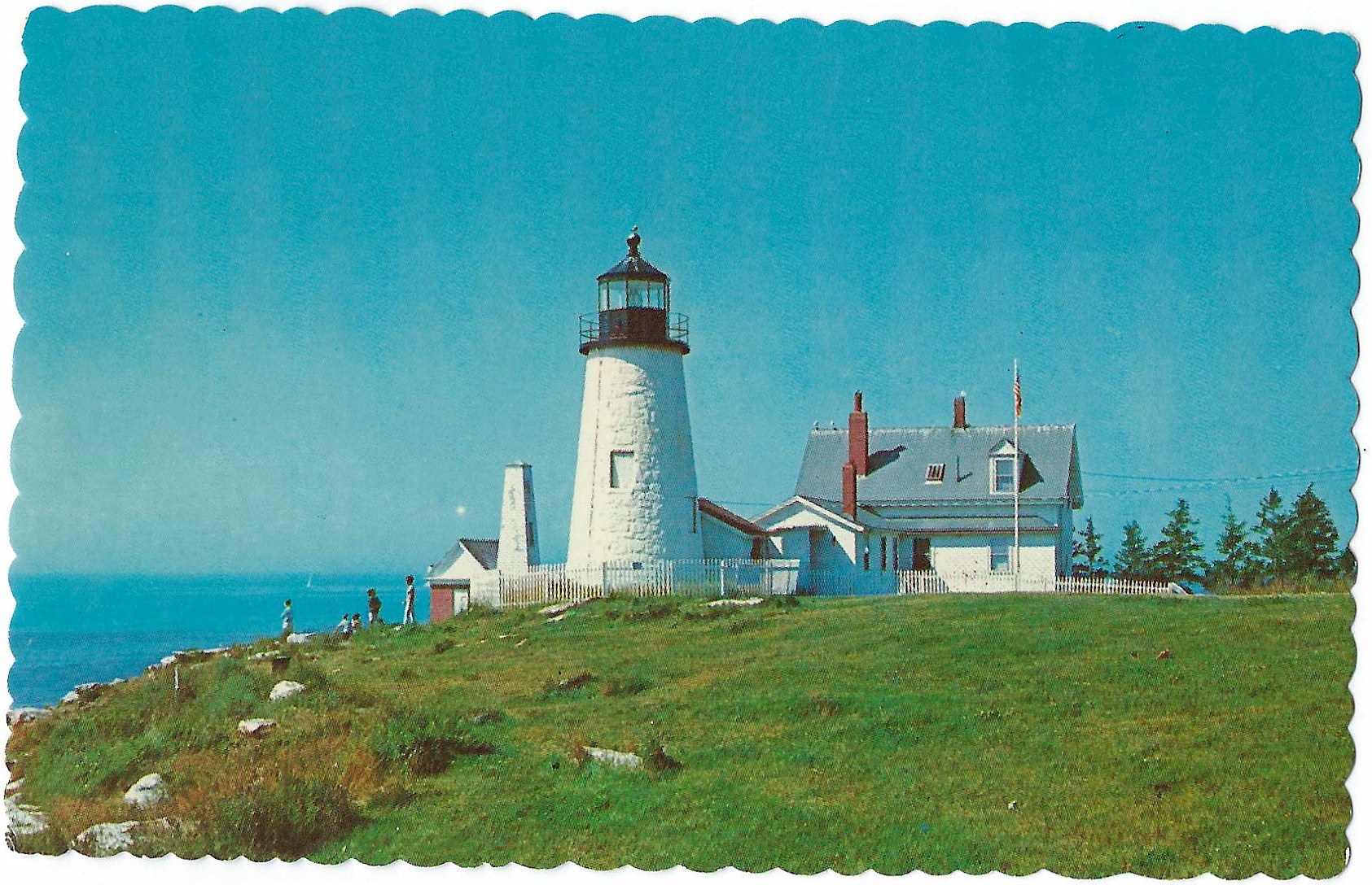 THE LIGHTHOUSE at Pemaquid Point, Maine Postcard M-2264 32670-C