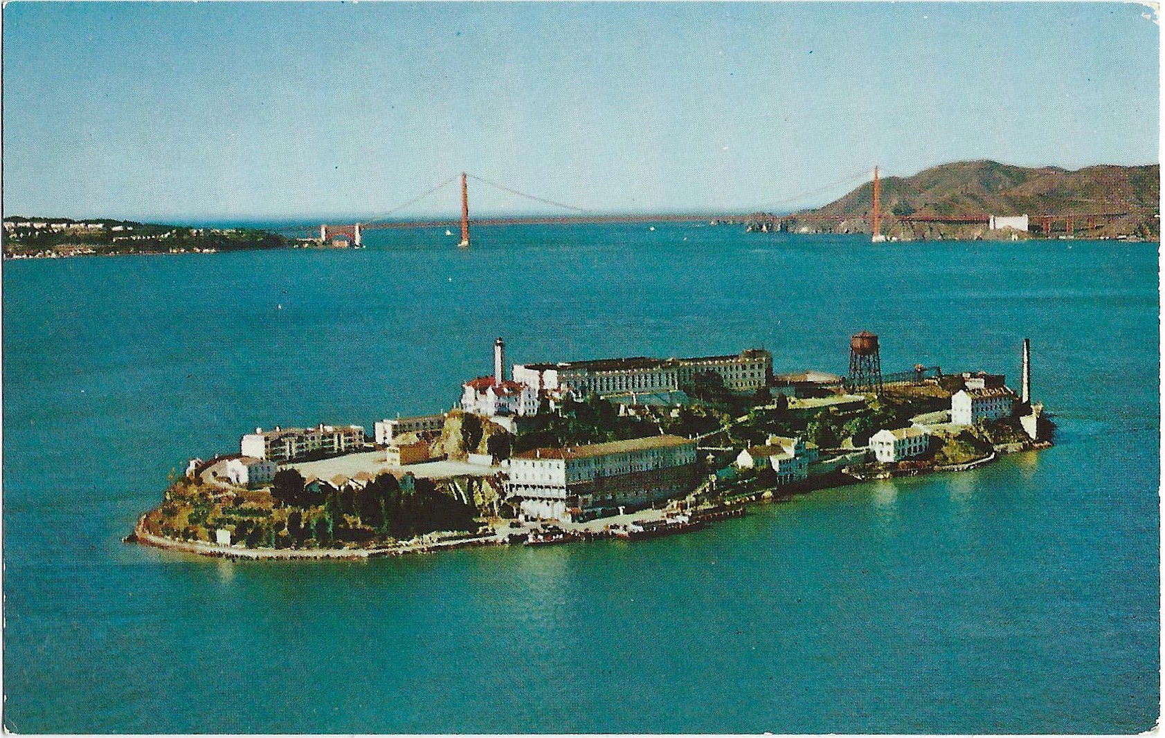 Alcatraz Island and the Golden Gate Bridge, San Francisco, Calif