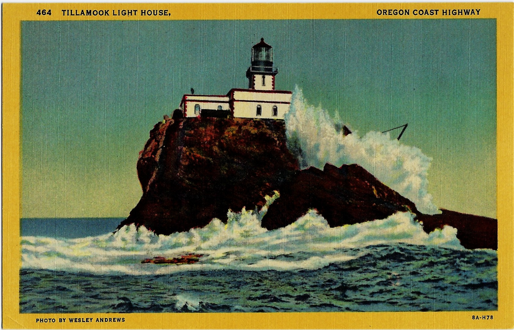 Tillamook Light House Oregon Coast Highway Postcard 464 8A-H78 - Click Image to Close