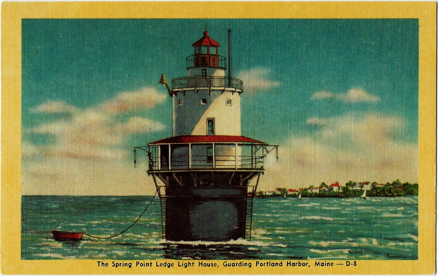 Spring Point Ledge Light House, Guarding Portland Harbor Maine (