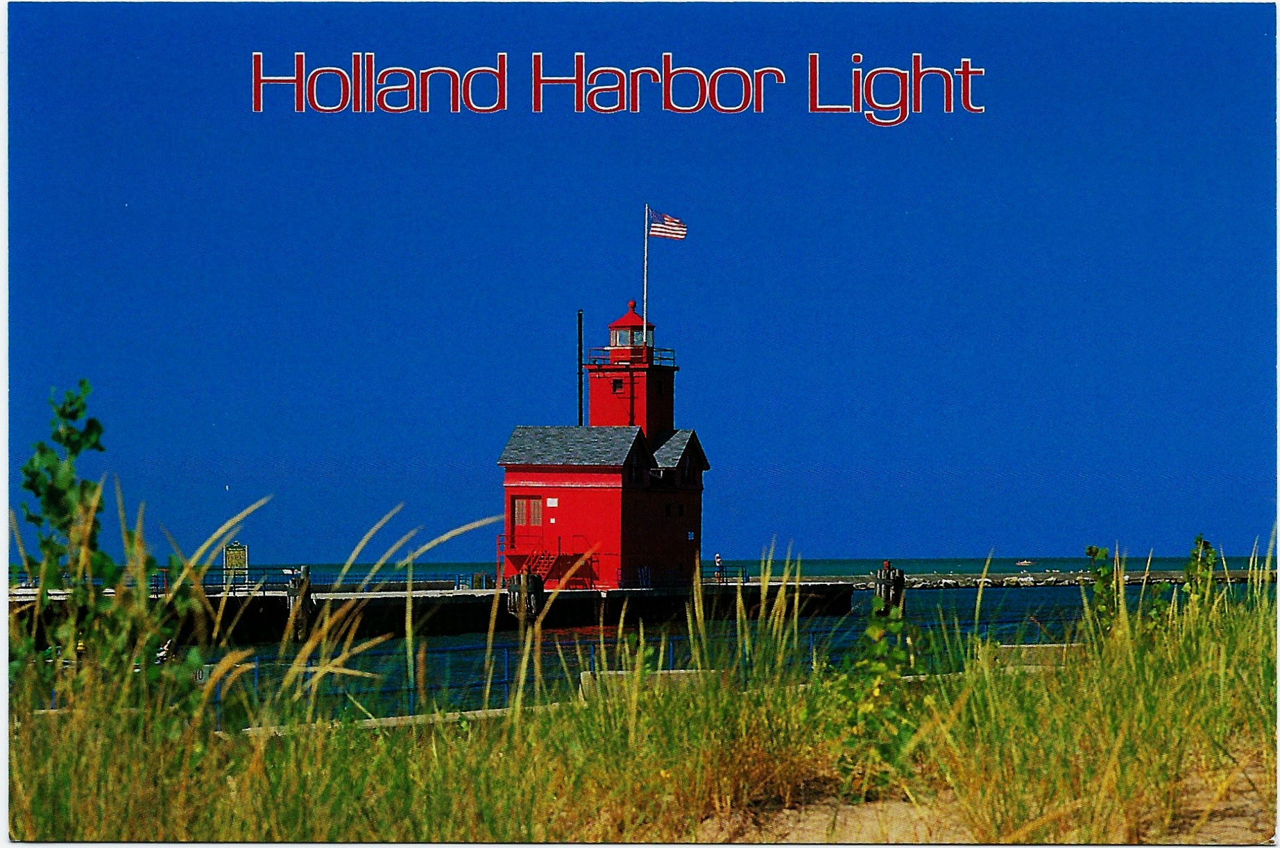 Holland Harbor (Big Red) Lighthouse Postcard 4264 (MI)