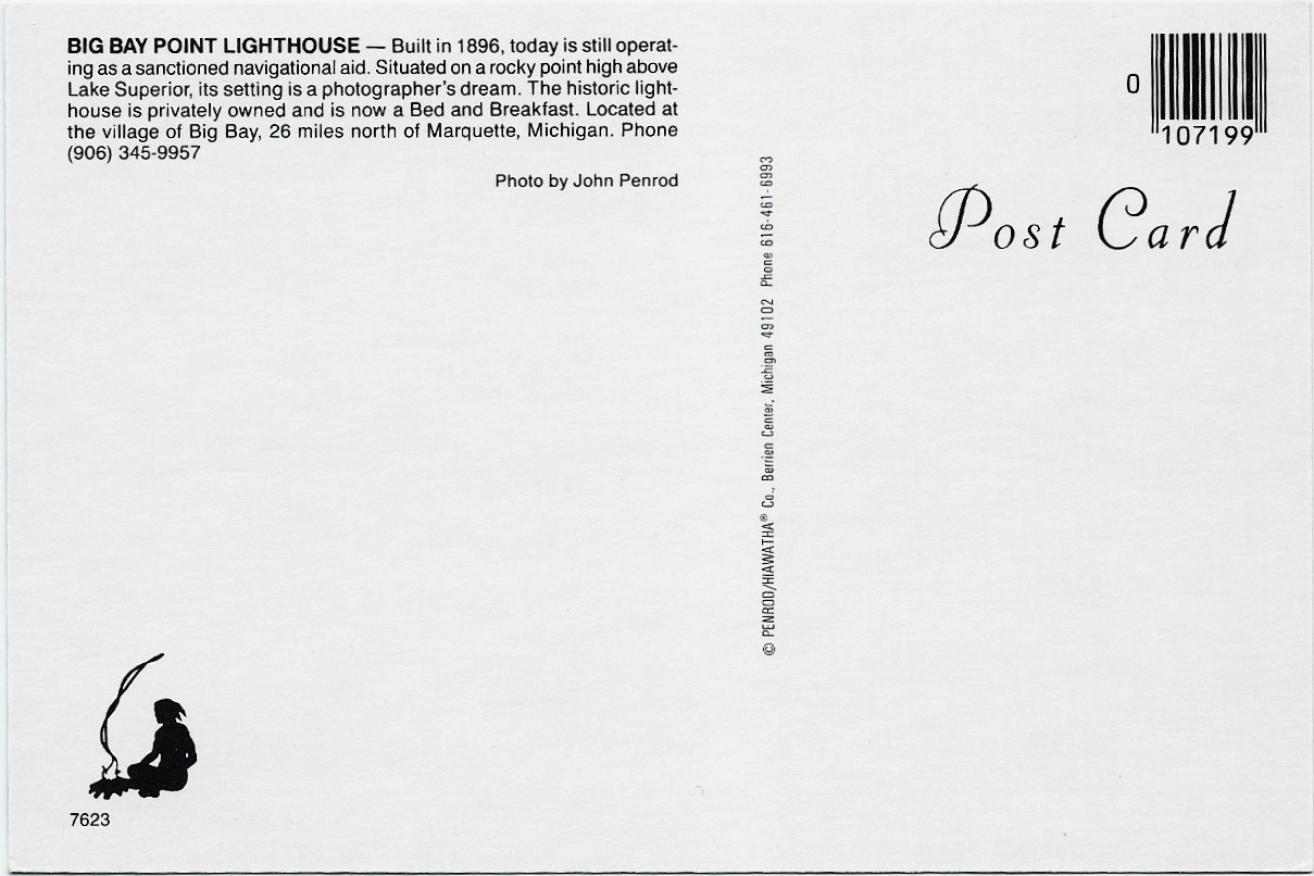 Big Bay Point Lighthouse Postcard 7623 (MI) - Click Image to Close