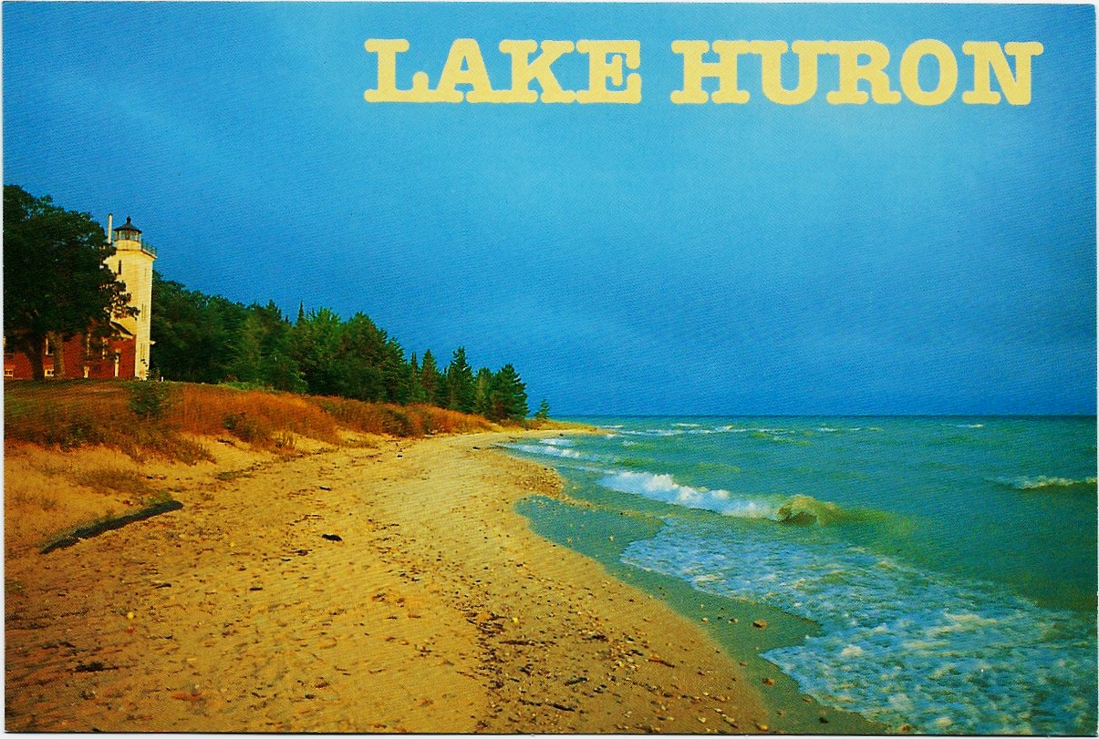 Forty Mile Point Lighthouse Lake Huron Postcard 1259 (MI) - Click Image to Close