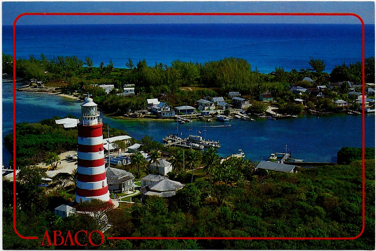 Hope Town Lighthouse Elbow Cay Abaco Bahamas Postcard A-69E (BS)