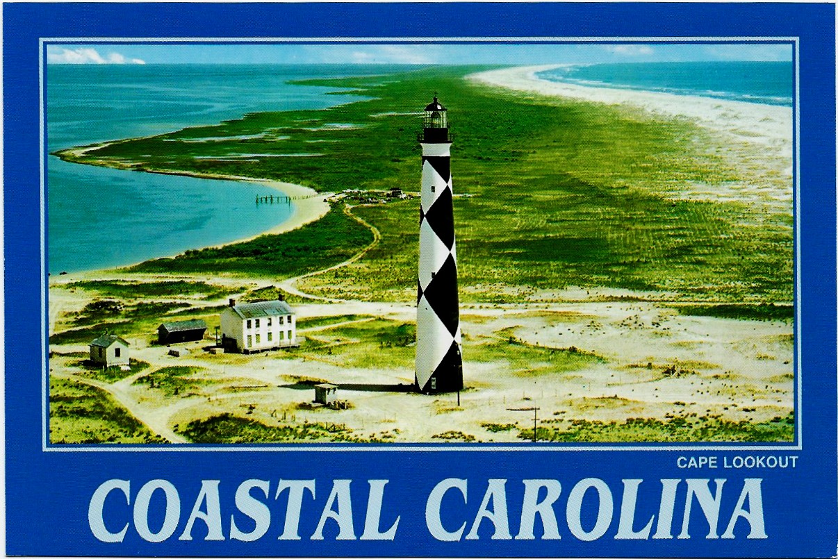 Cape Lookout Coastal Carolina Lighthouse Postcard A5-107 (NC)