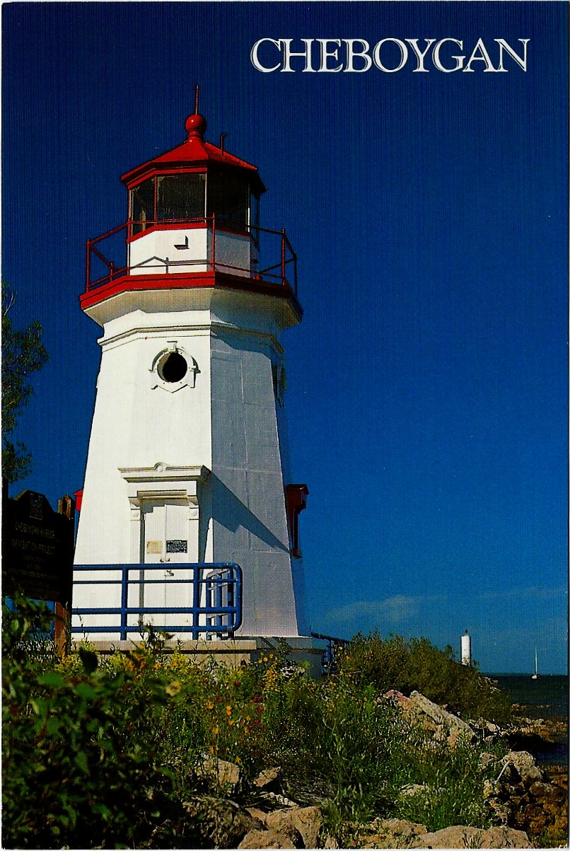 Cheboygan River Range Light Postcard 6233 (MI)