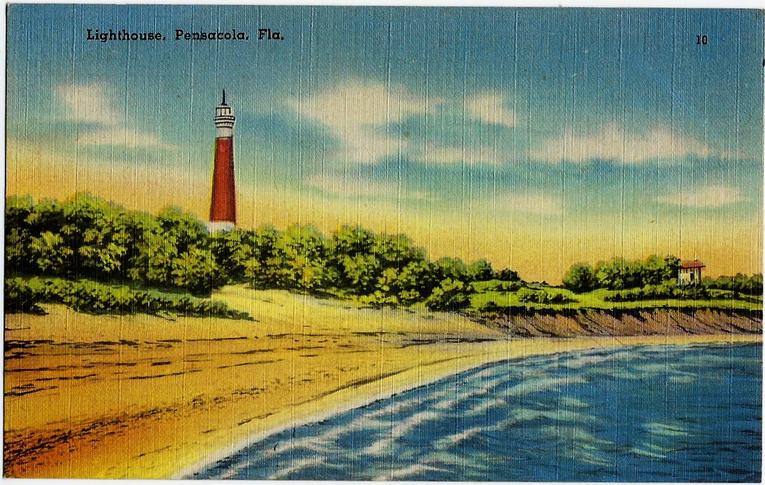 Lighthouse, Pensacola, Fla. Postcard 10 75098 (FL)